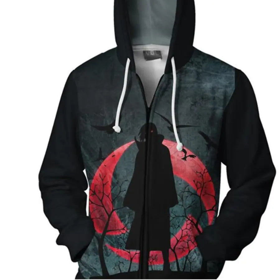 Hooded Long Sleeve Naruto Zip-Up Sweatshirt