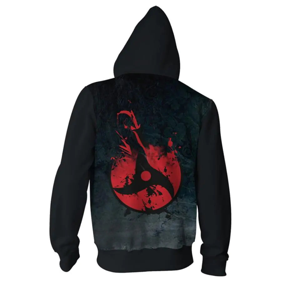 Hooded Long Sleeve Naruto Zip-Up Sweatshirt