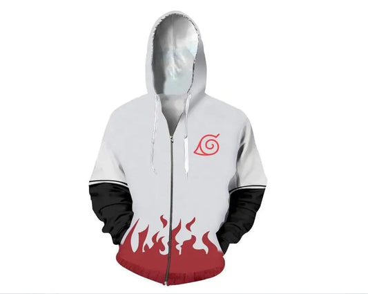 Hooded Long Sleeve Naruto Zip-Up Sweatshirt